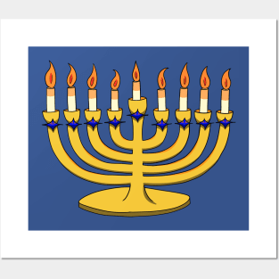 Golden Menorah Posters and Art